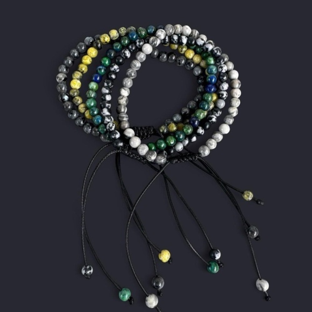 Gemstone Bead Bracelet Stack 4mm - 5pcs